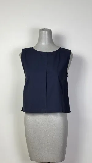 Lilla P. ~  Hidden Placket Top - Navy