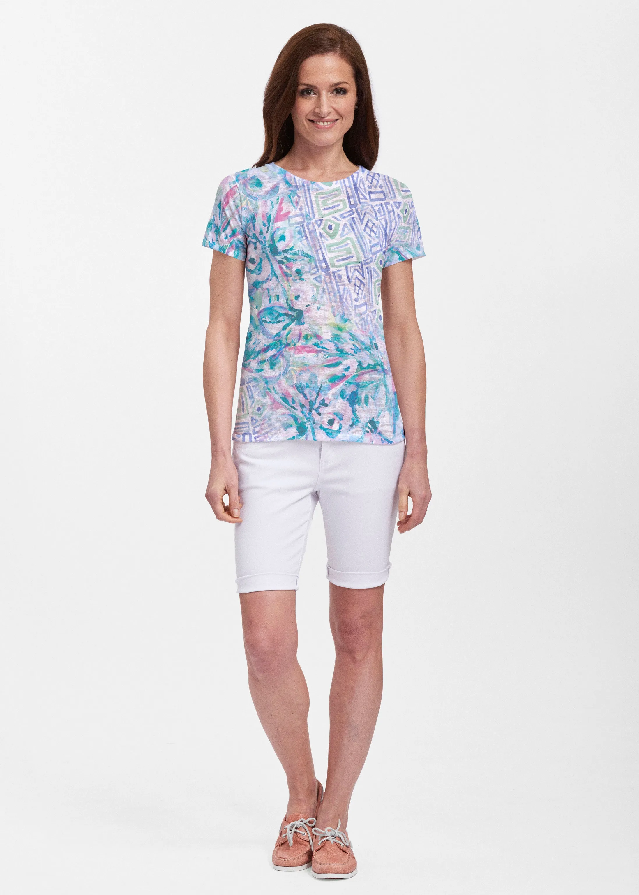 Lilly (17234) ~ Sheer Short Sleeve Crew Shirt