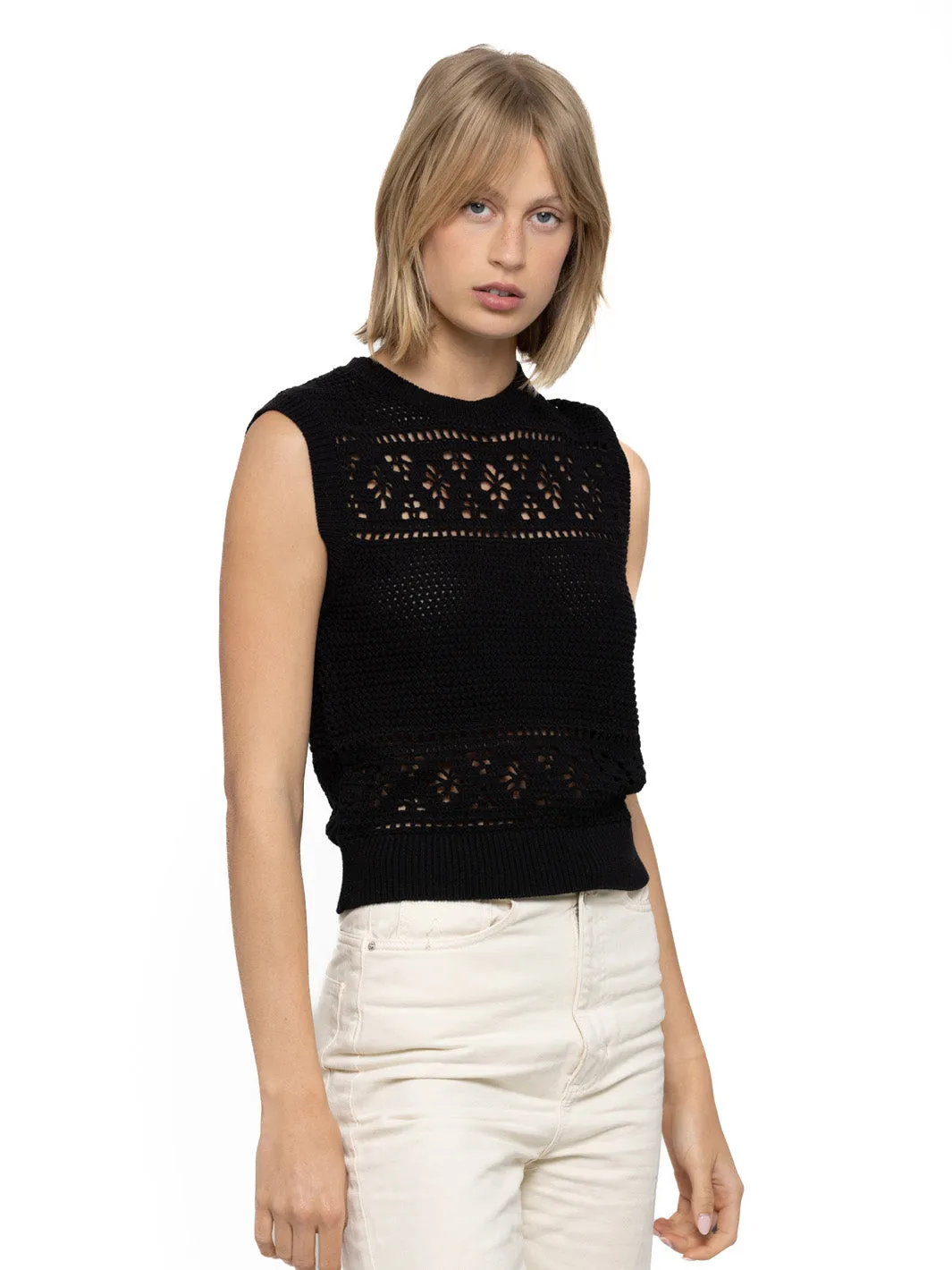 Lisse Women's Cotton Crochet Tank