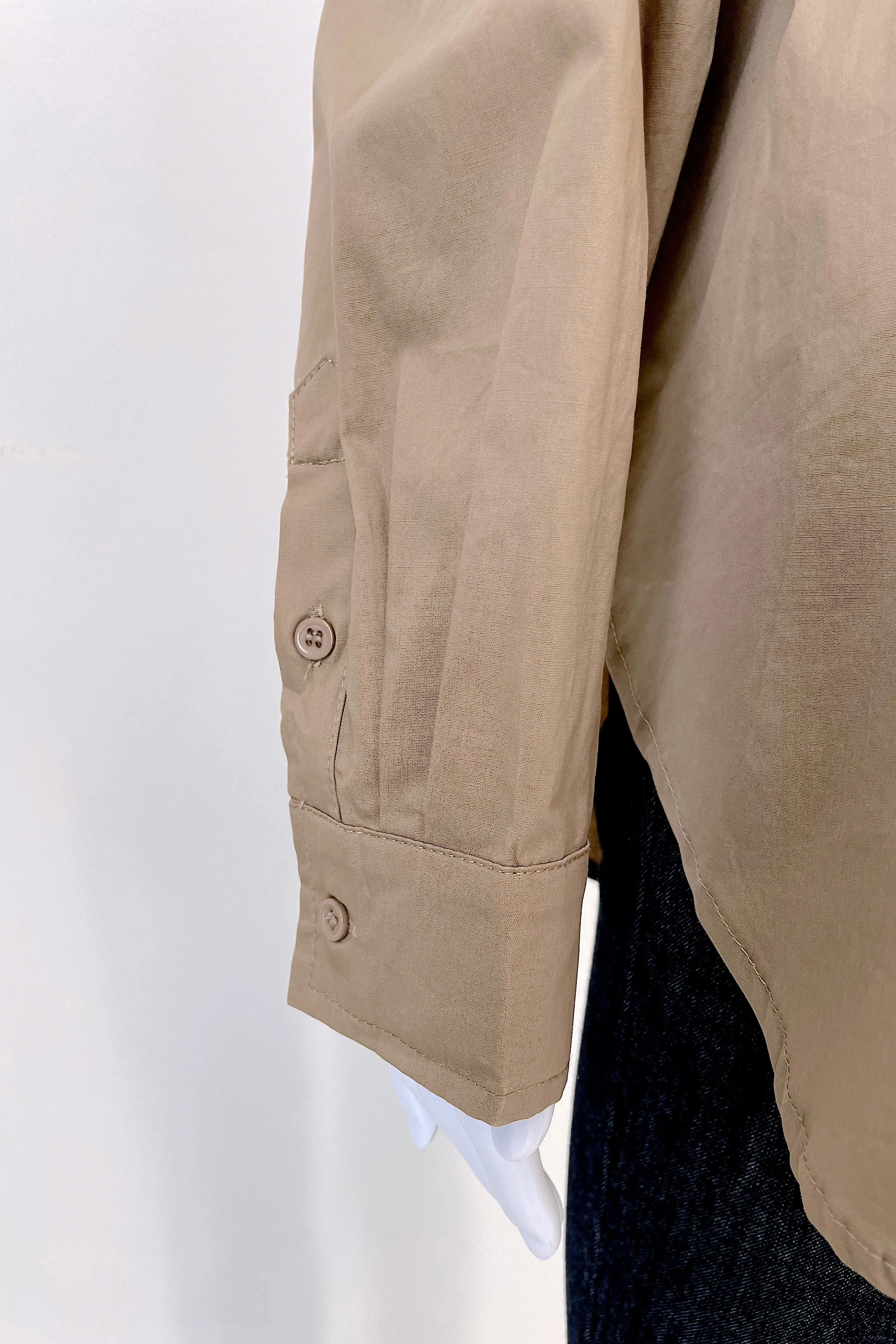LIV BUTTON DOWN CAREER SHIRT IN MOCHA