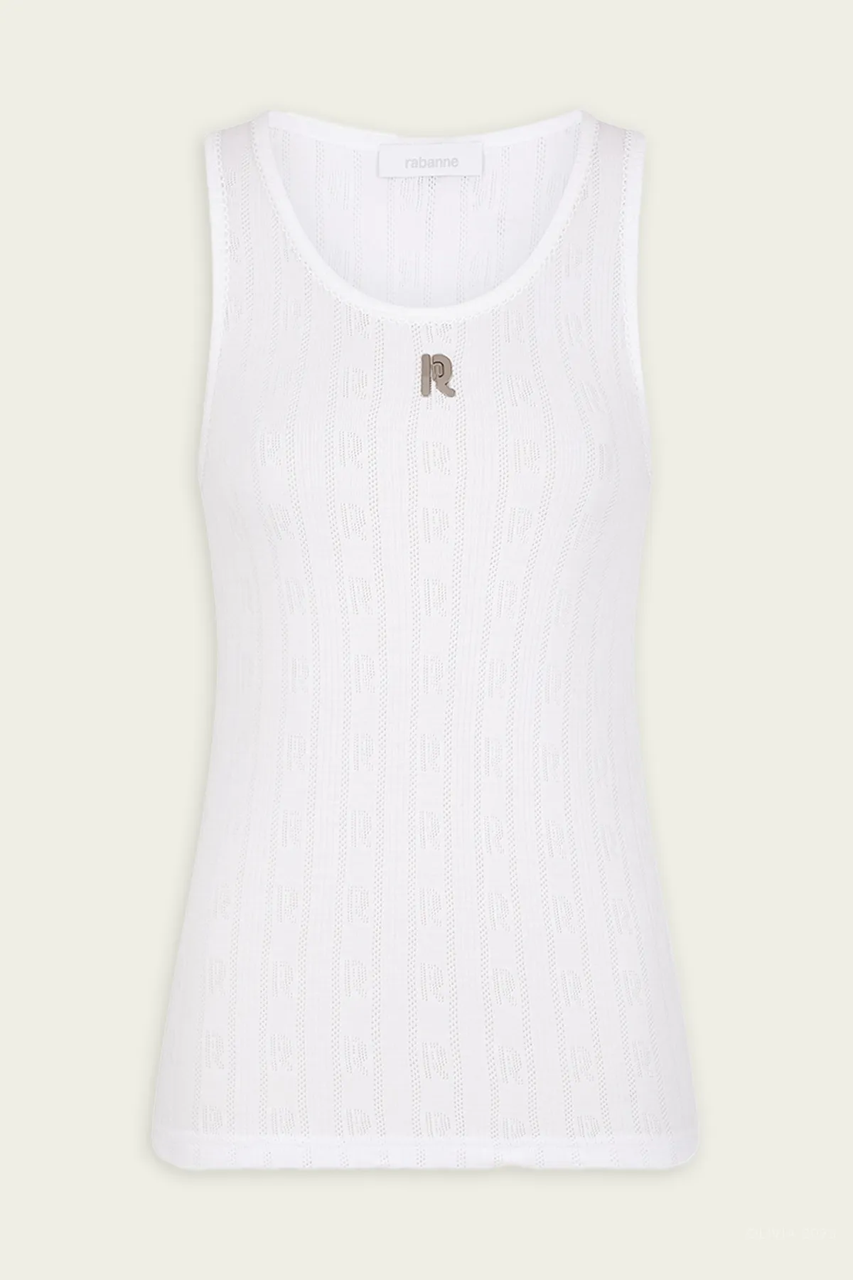 Logo-Plaque Tank Top in White