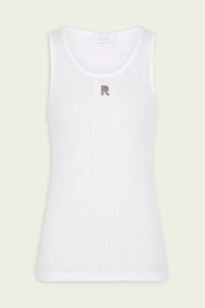 Logo-Plaque Tank Top in White