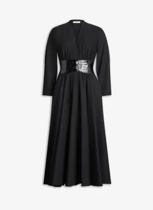 Long Sleeve Belt Dress