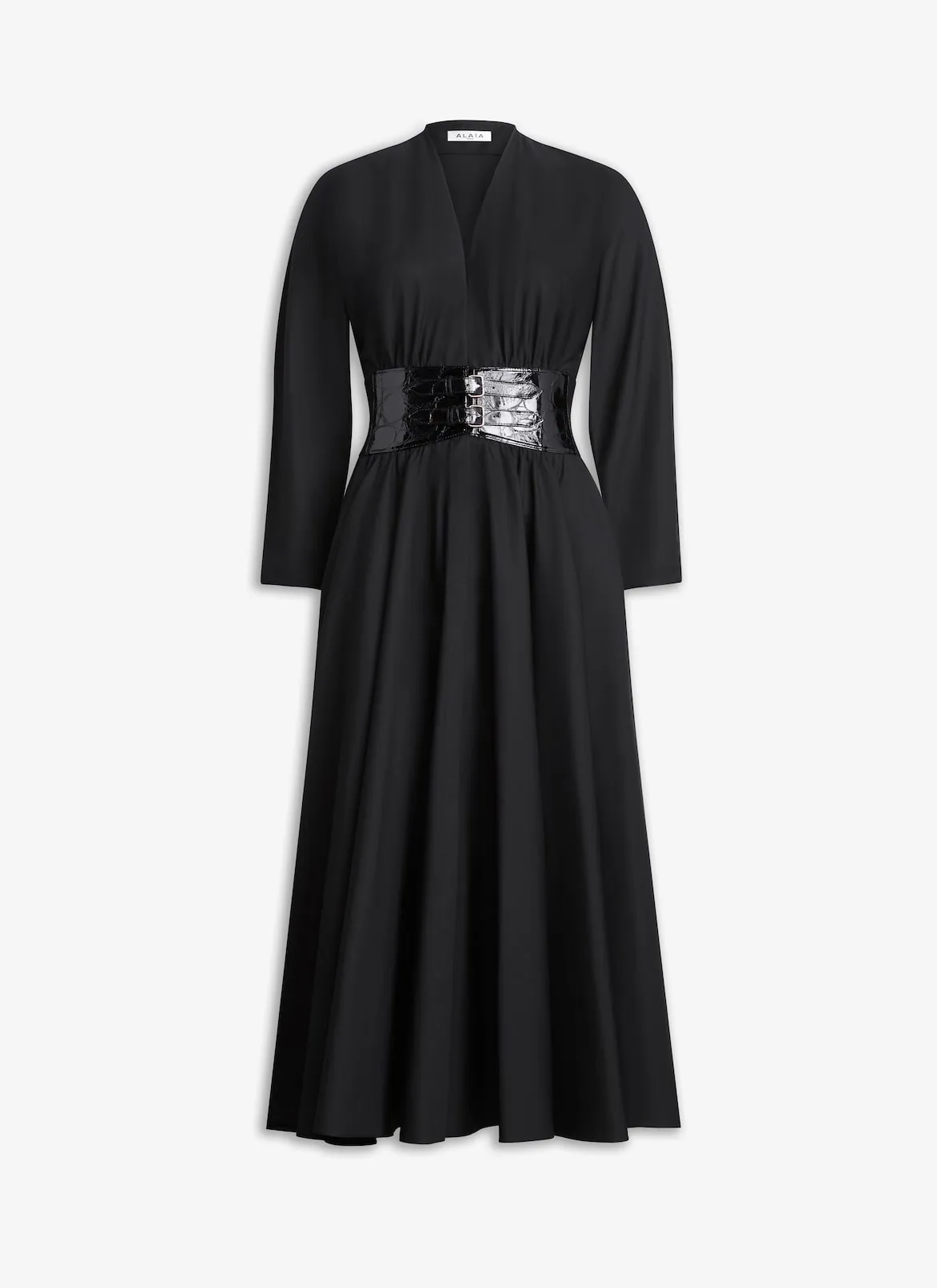 Long Sleeve Belt Dress