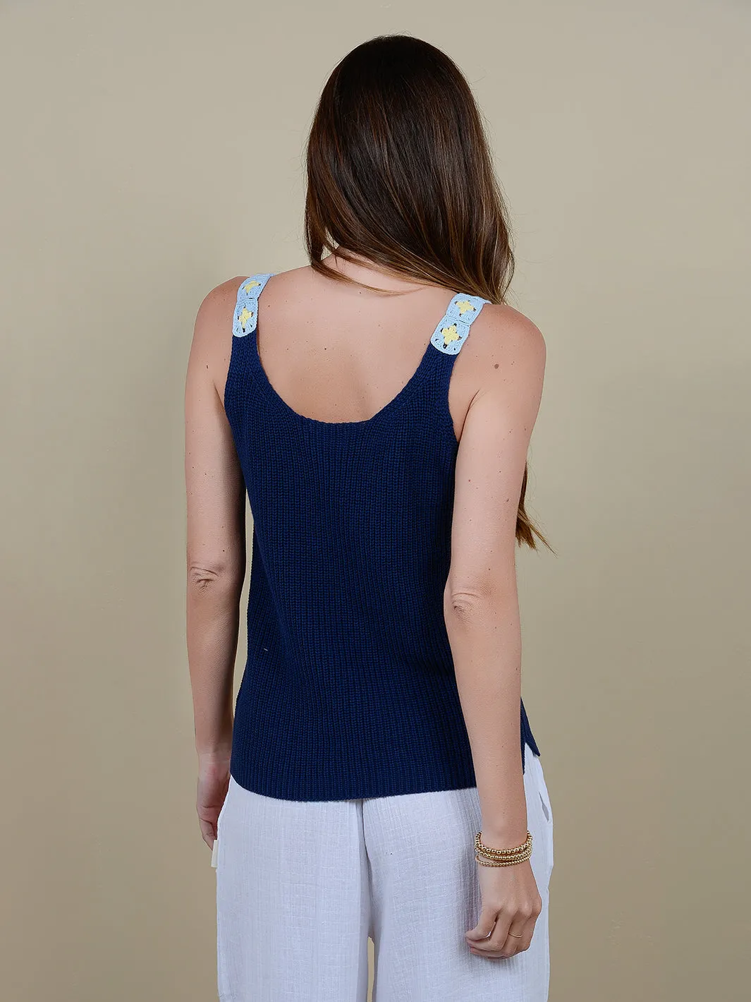 Maddi Women's Tank with Crochet Trim
