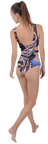 Mandala Side Cut Out One-Piece Swimsuit