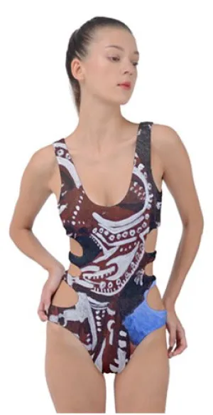 Mandala Side Cut Out One-Piece Swimsuit