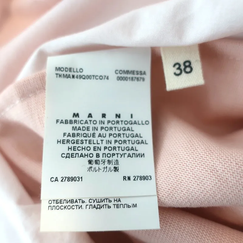 Marni Sleeveless V-Neck Top Light Pink Cotton Jersey & Poplin Size 38
