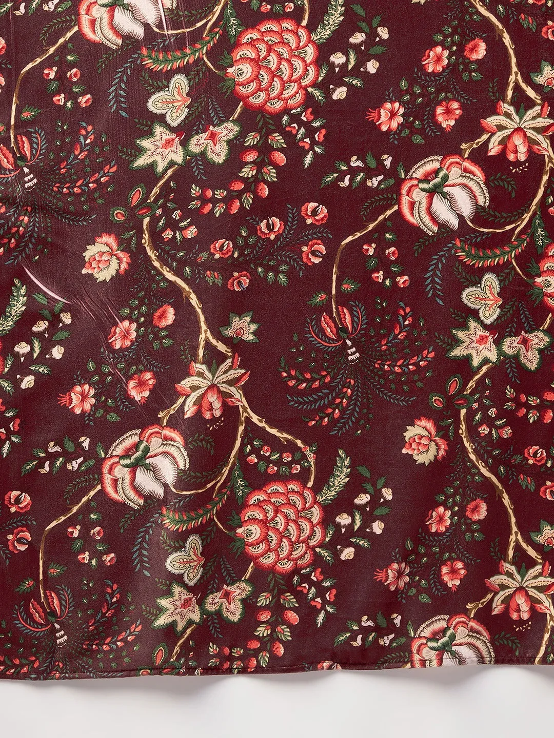 Maroon Printed Velvet Shawl