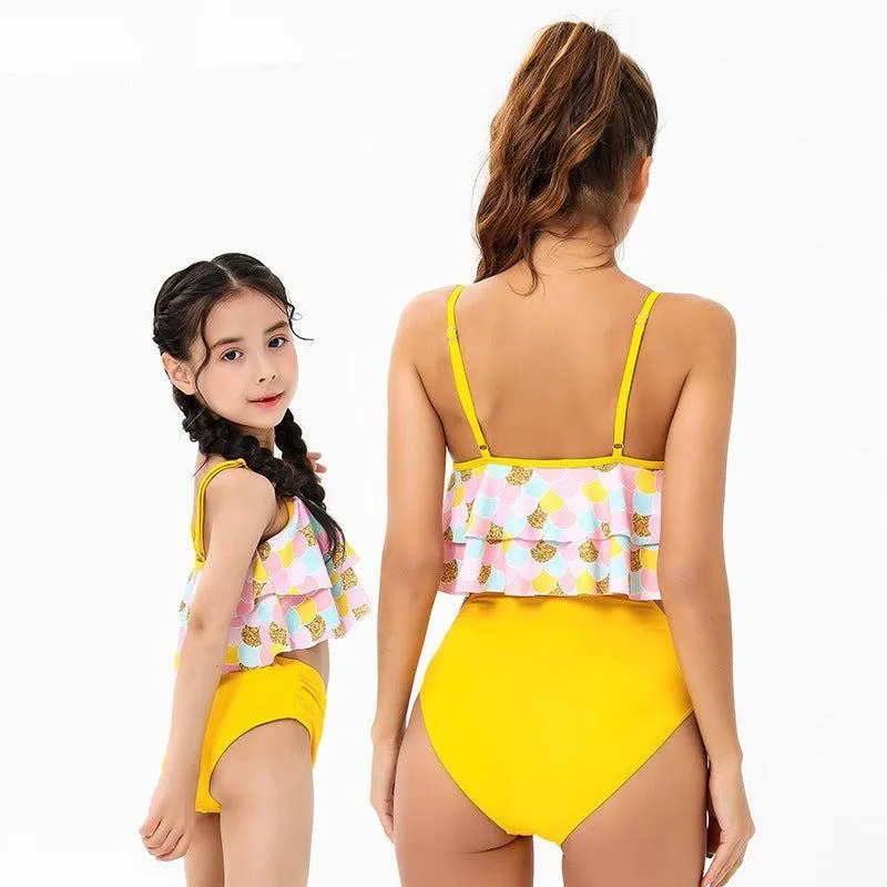 Matching Mother Child Ruffles Swimsuit