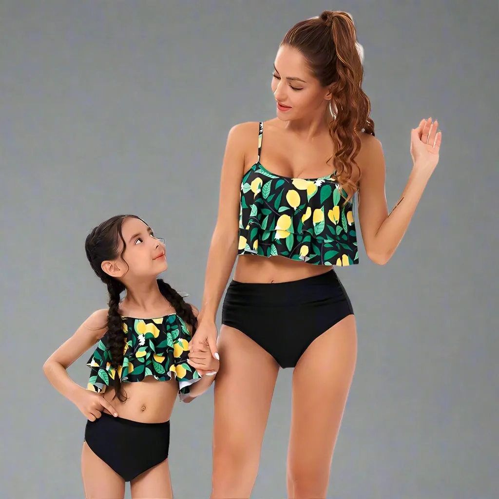 Matching Mother Child Ruffles Swimsuit