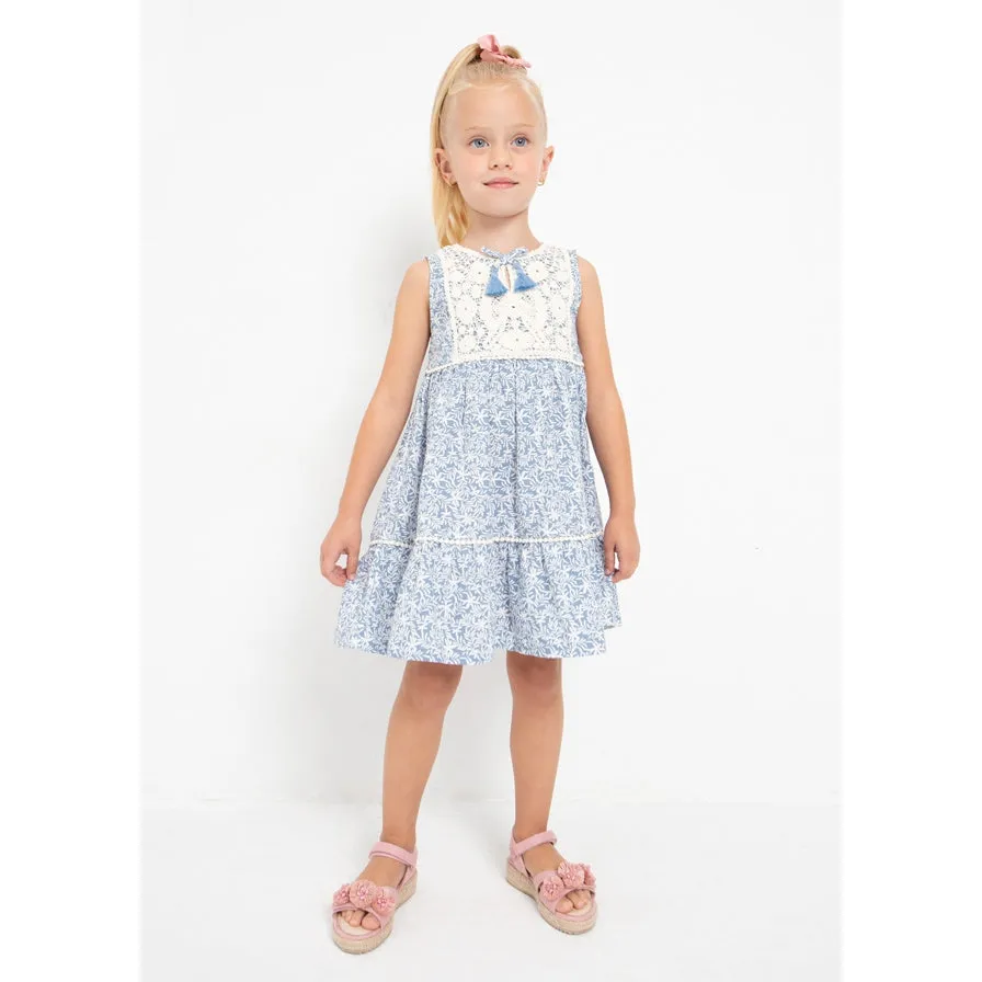 Mayoral Porcelain Crochet Motif Cotton Dress