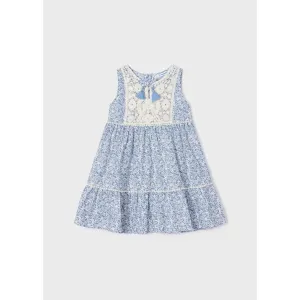 Mayoral Porcelain Crochet Motif Cotton Dress