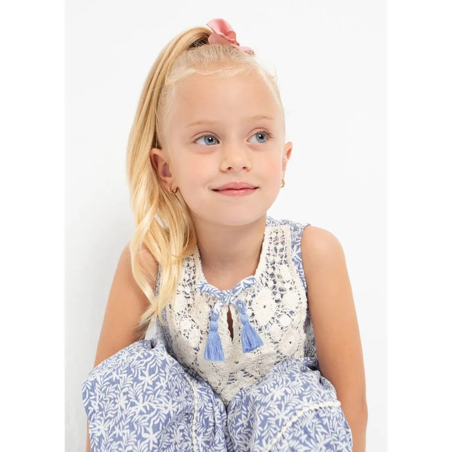 Mayoral Porcelain Crochet Motif Cotton Dress