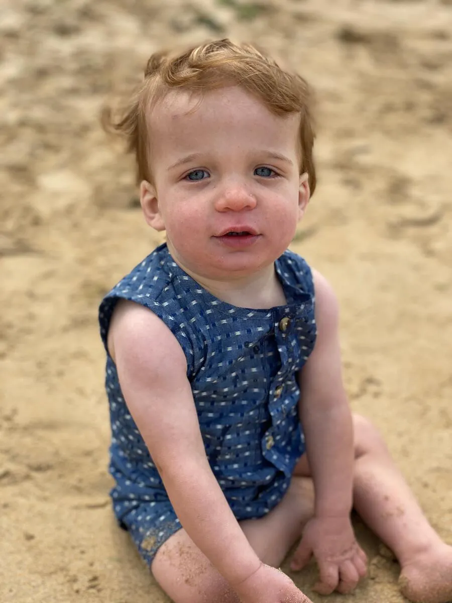 Me & Henry Pulled Chambray Sandy Playsuit