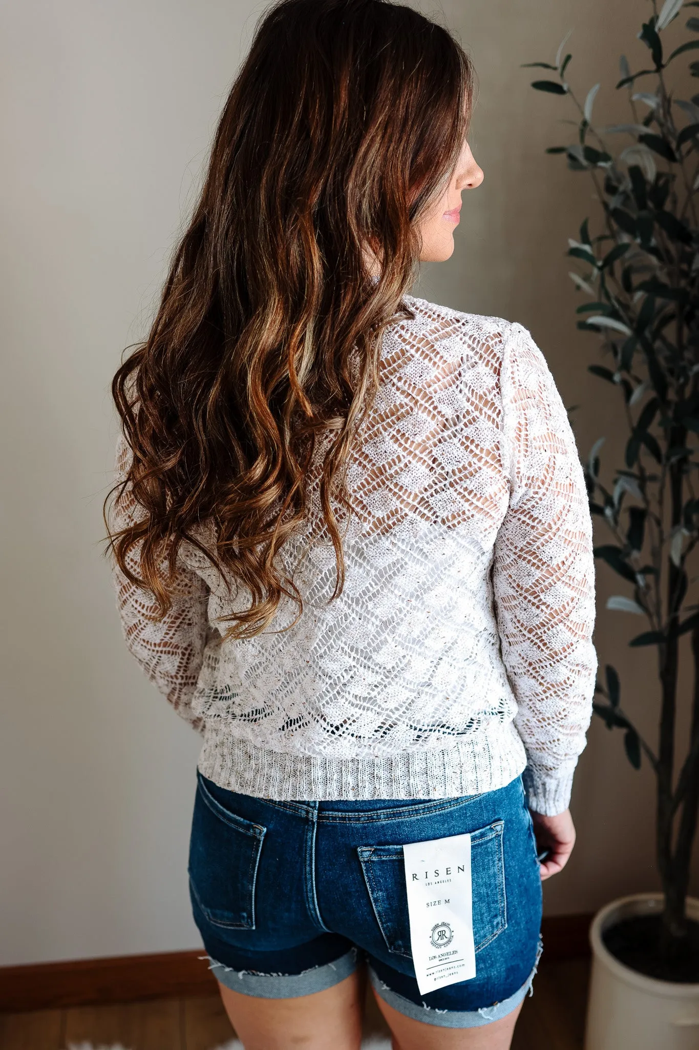 Melany Crochet Knit Sweater