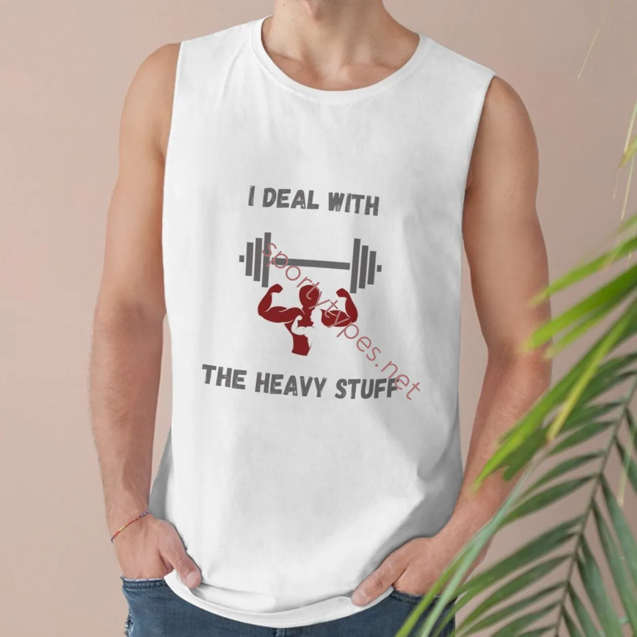 Men's I Deal With The Heavy Stuff Sleeveless Muscle Tee