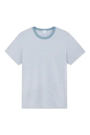 Men's Pima Crewneck Tee in Anchor Blue Bar Stripe
