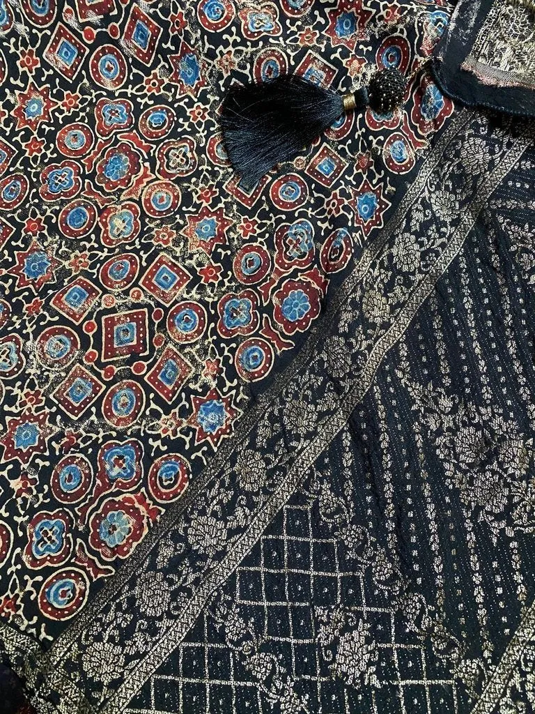 METALLIC AJRAKH SHAWL