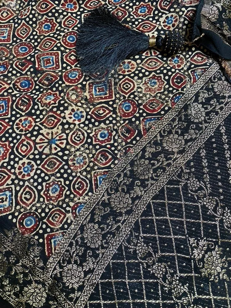 METALLIC AJRAKH SHAWL