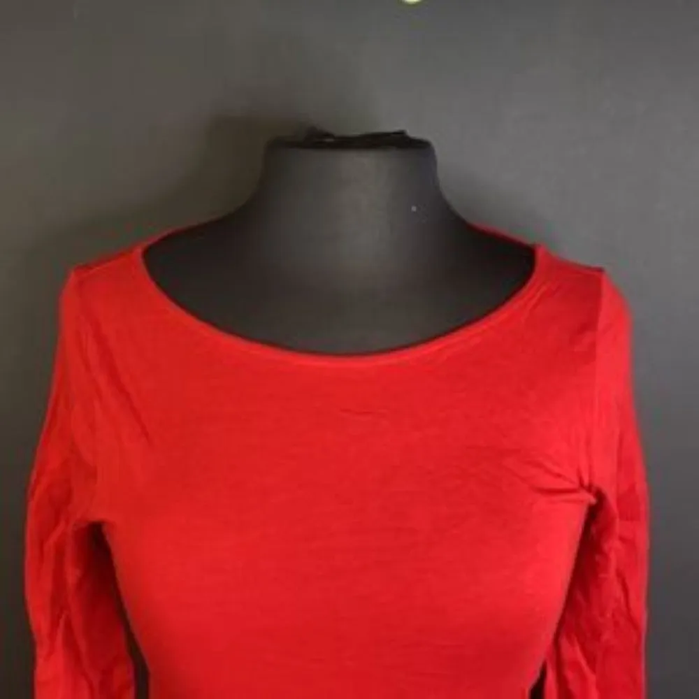 MICHAEL KORS BLOUSE RED LACE UP GROMMET KNIT TOP-Small