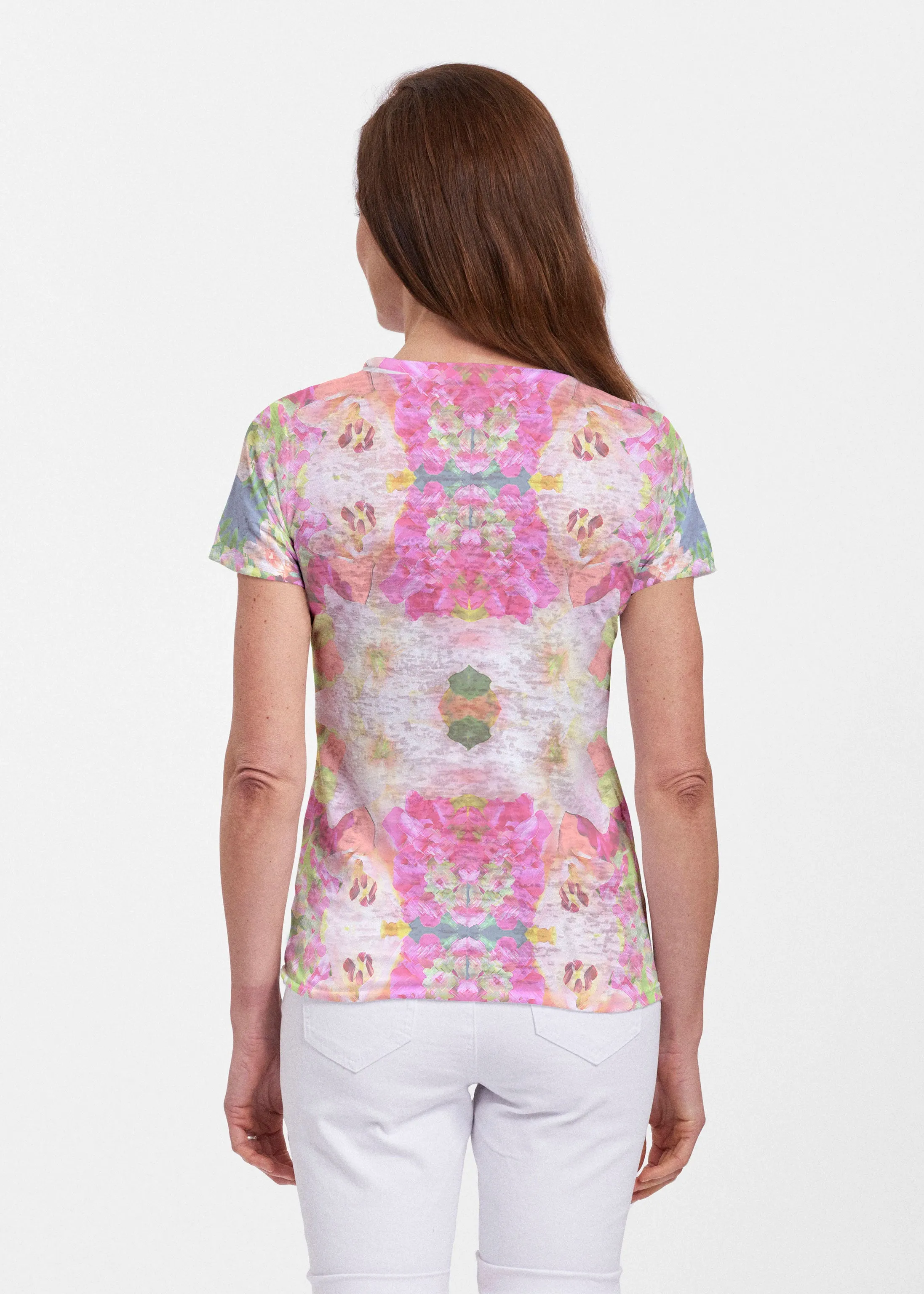 Mirage Pink (13140) ~ Sheer Short Sleeve Crew Shirt