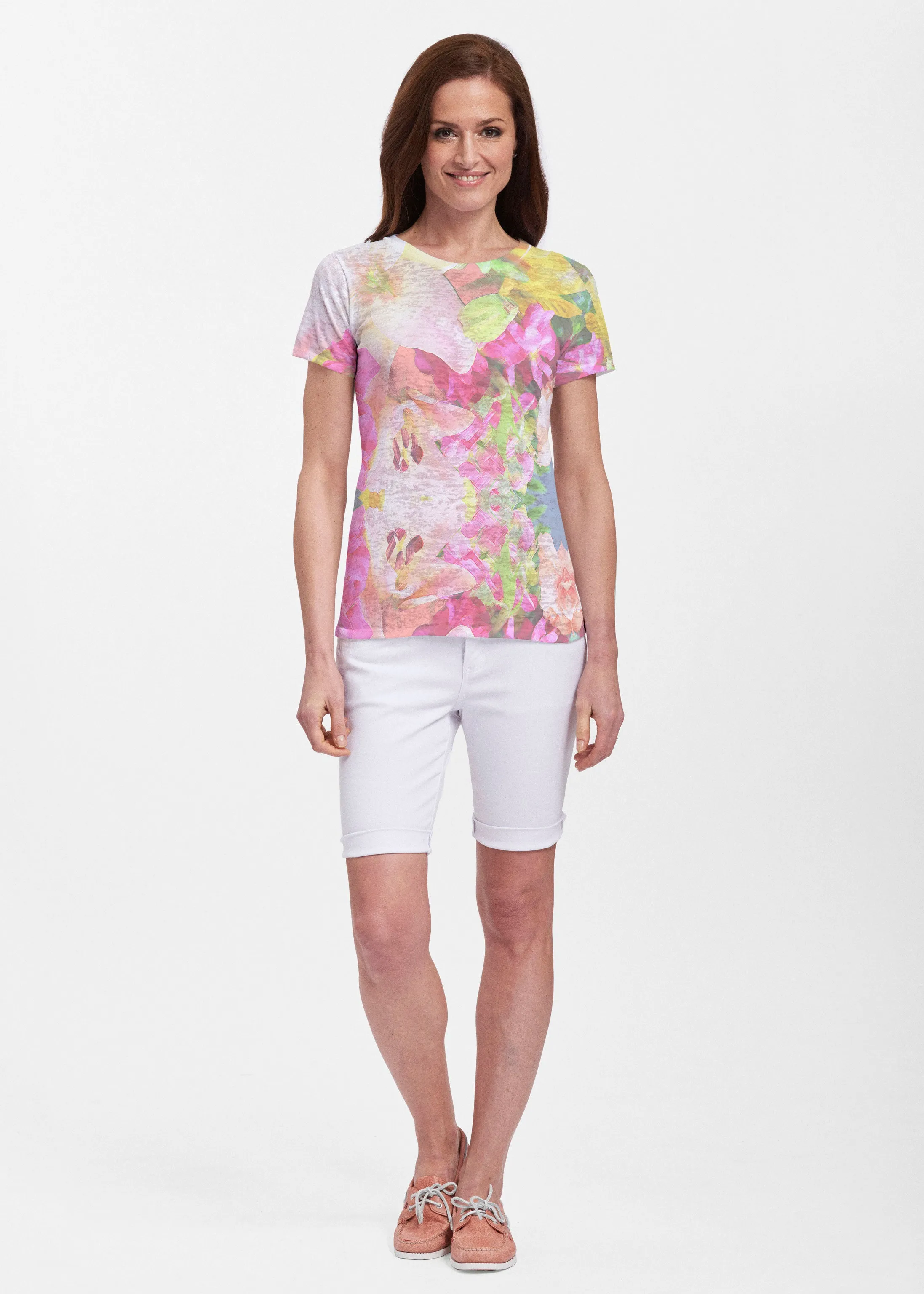 Mirage Pink (13140) ~ Sheer Short Sleeve Crew Shirt