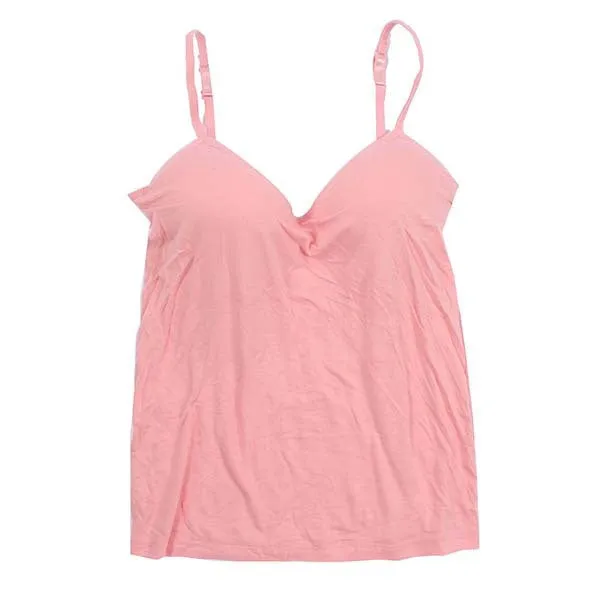 Modal Adjustable Strap Built In Bra Self Mold Bra Tank Top Camisole