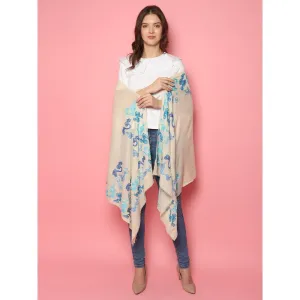 Modarta By Kamakshi White Pure Pashmina Shawl With Abstract Swirl Pattern, Pure Pashmina Stoles