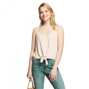 Mossimo Women's Floral Print Tie-Front Cami Blouse Shirt Top