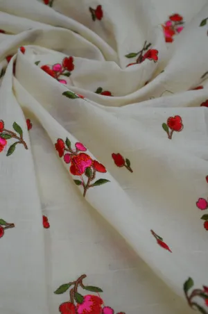 Mulmul Cambric Cotton Embroidered Fabric