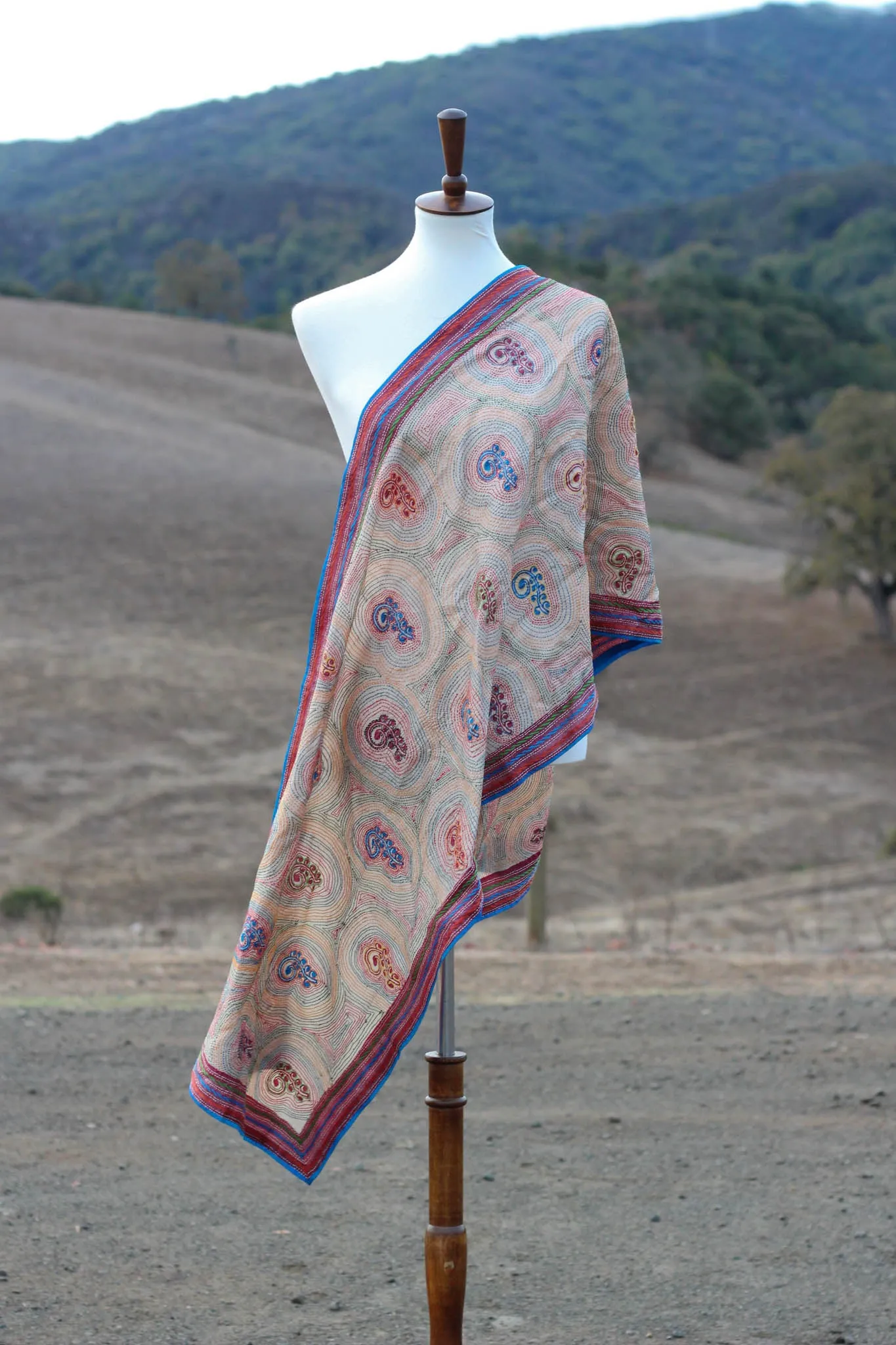 Multicolor Kantha Scarf
