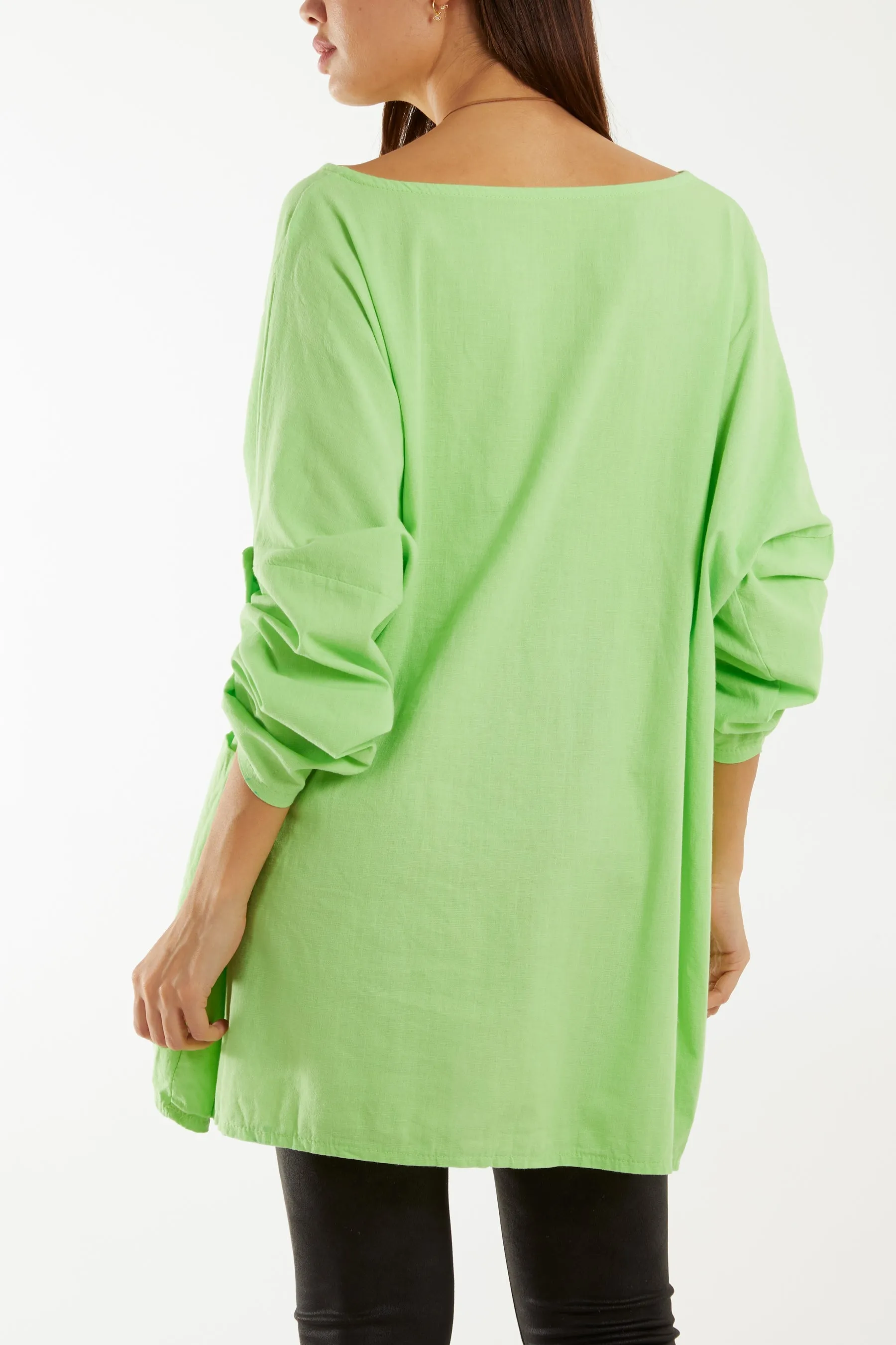 Necklace Relaxed Fit Blouse with Pockets