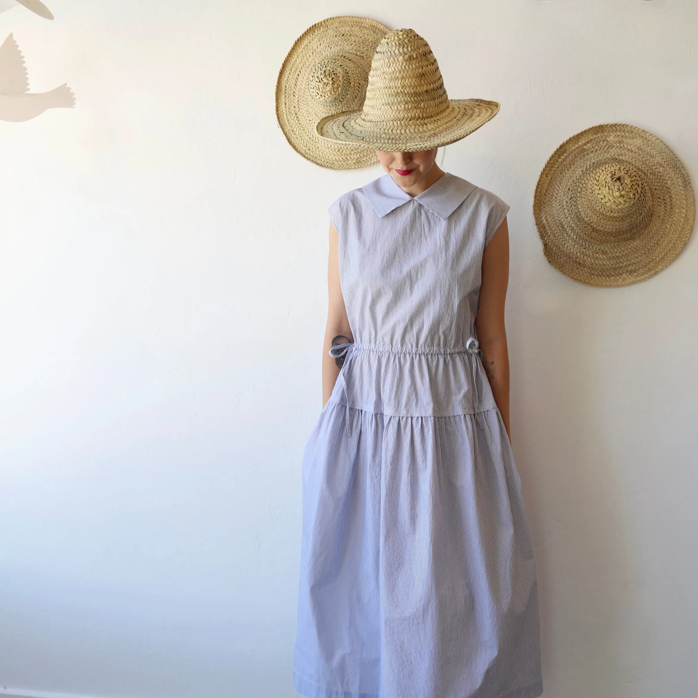 Nicholson & Nicholson Cotton Sleeveless Dress - Blue Stripe