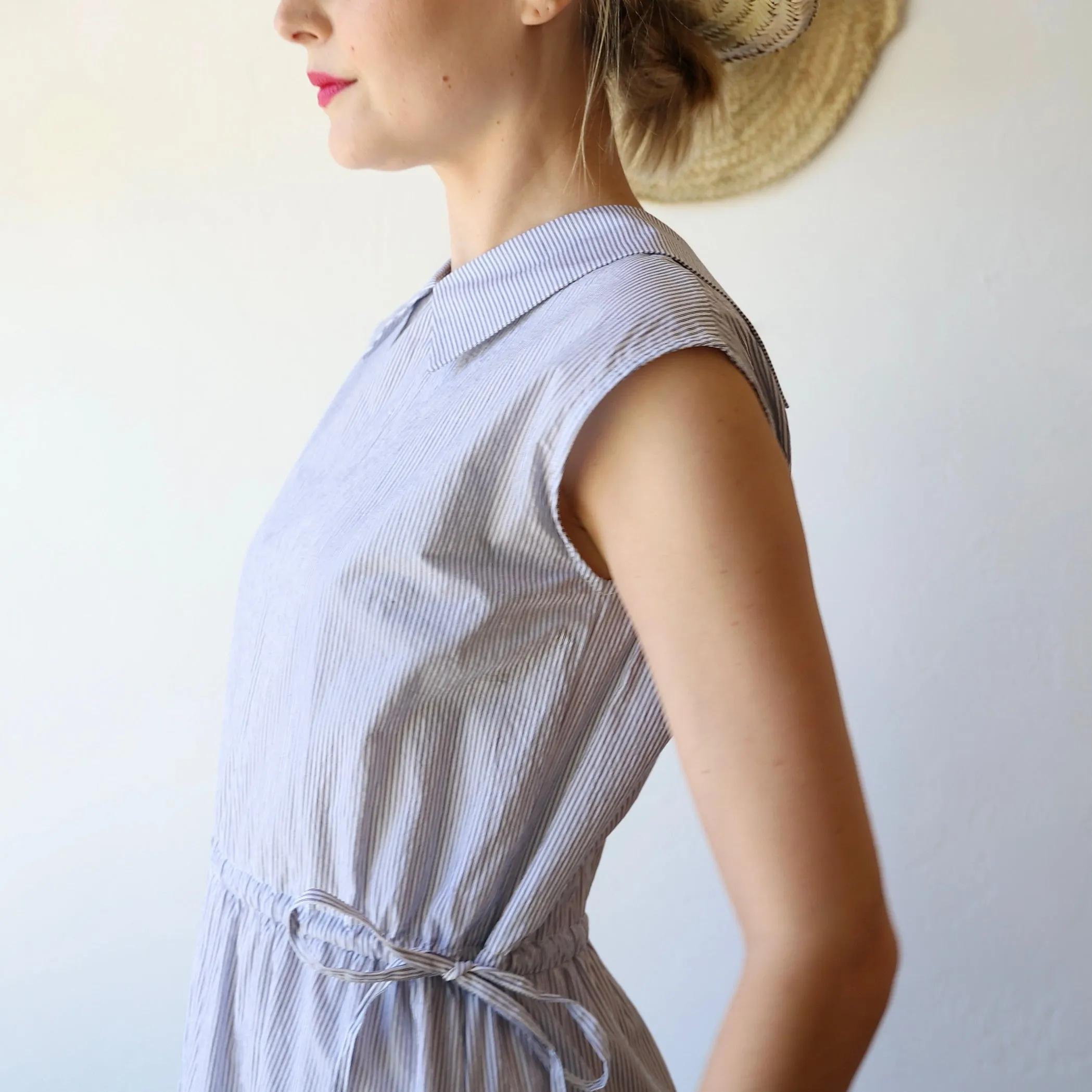 Nicholson & Nicholson Cotton Sleeveless Dress - Blue Stripe