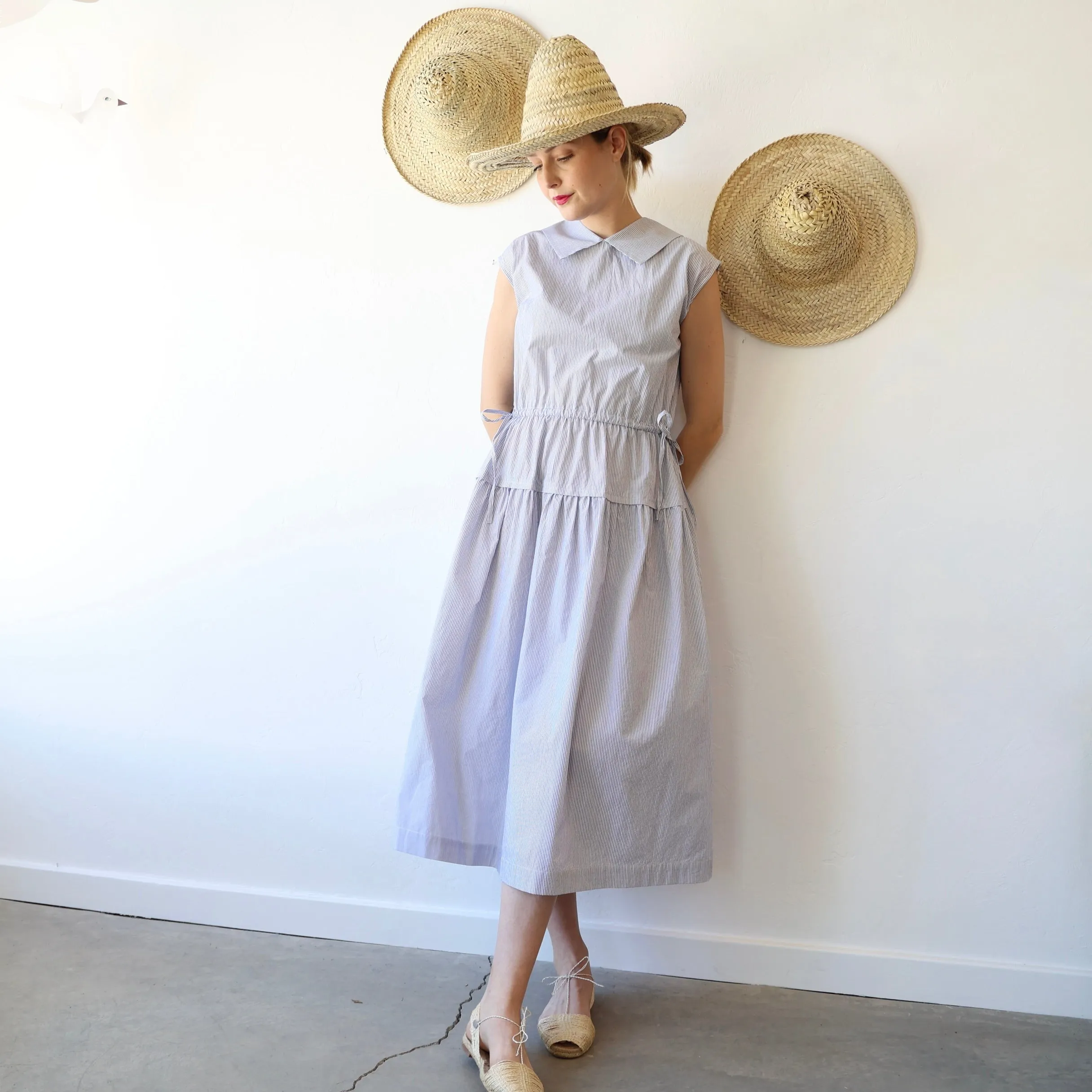 Nicholson & Nicholson Cotton Sleeveless Dress - Blue Stripe