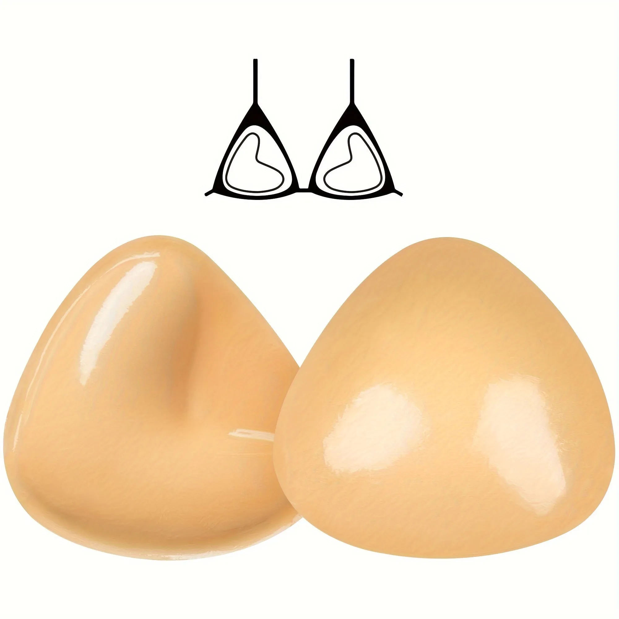 Niidor Women's Seamless Triangular Bra Pads - Double-Sided Adhesive, Invisible, Breathable & Comfortable