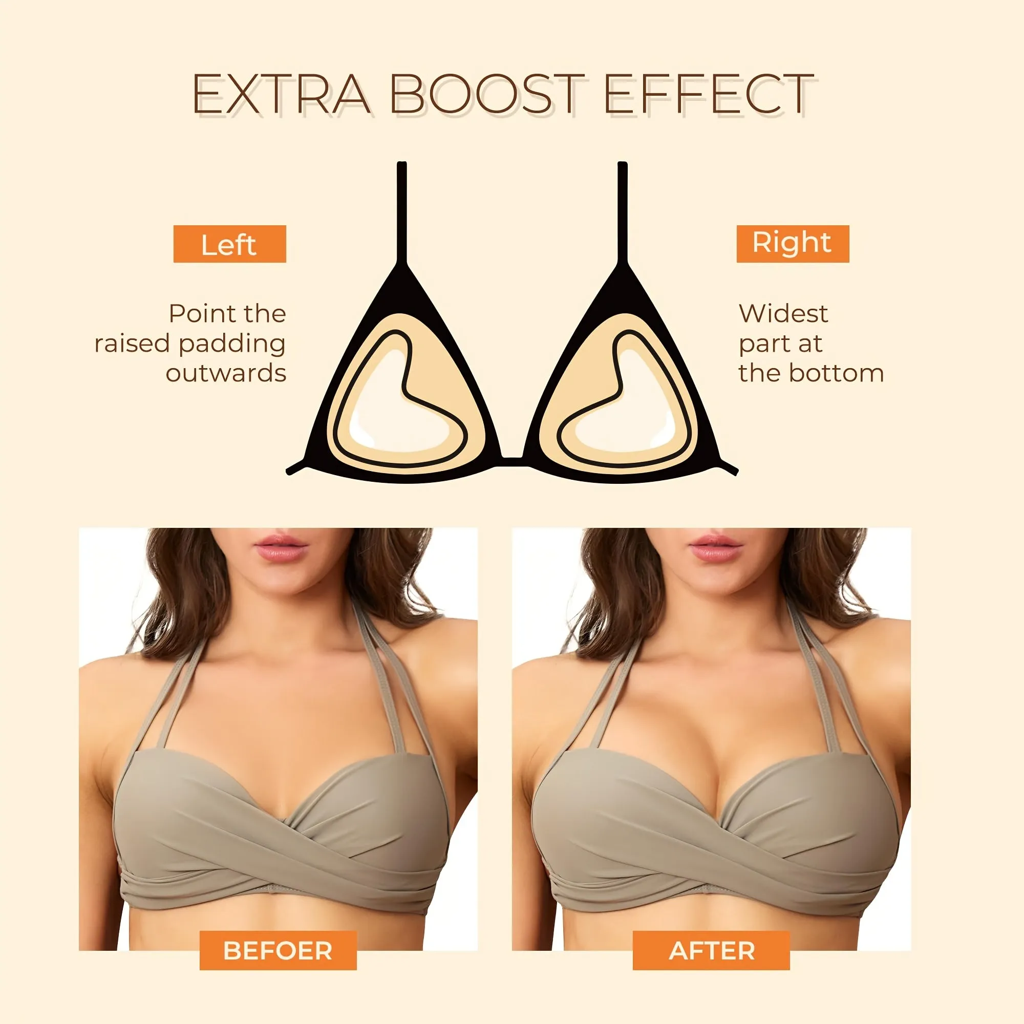 Niidor Women's Seamless Triangular Bra Pads - Double-Sided Adhesive, Invisible, Breathable & Comfortable