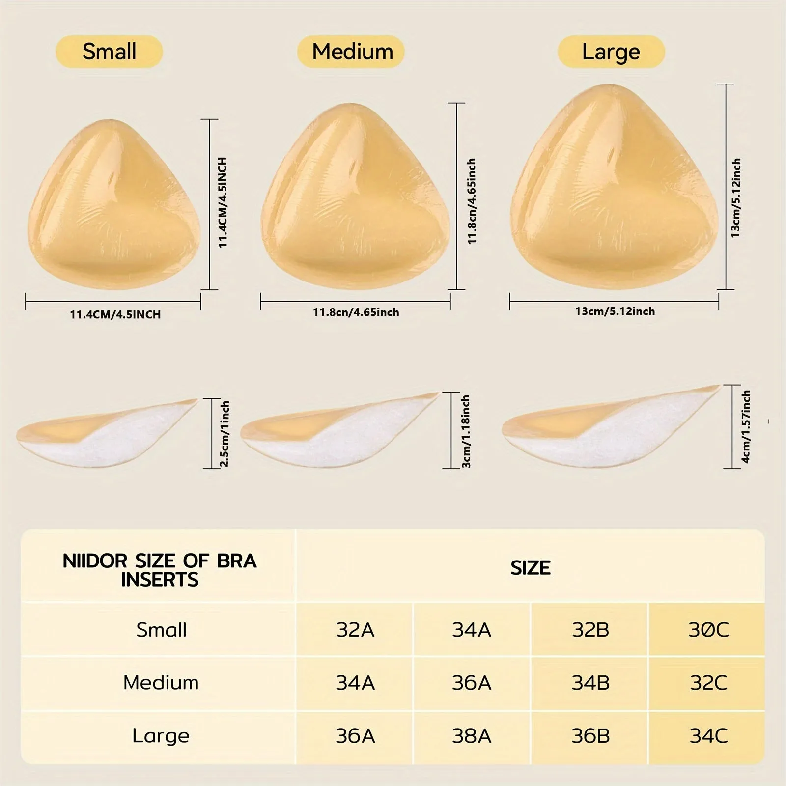 Niidor Women's Seamless Triangular Bra Pads - Double-Sided Adhesive, Invisible, Breathable & Comfortable