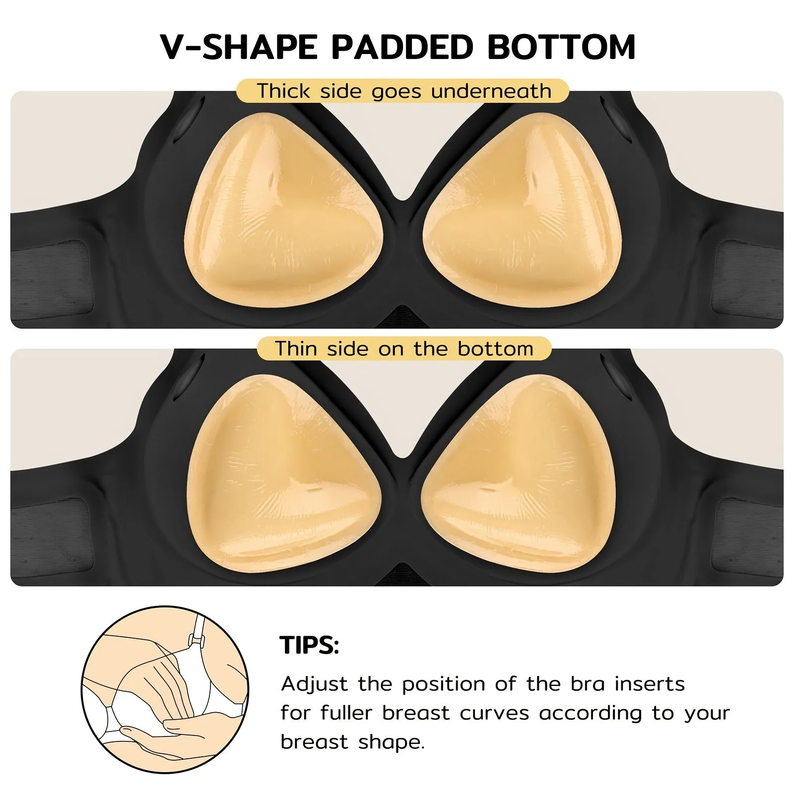 Niidor Women's Seamless Triangular Bra Pads - Double-Sided Adhesive, Invisible, Breathable & Comfortable