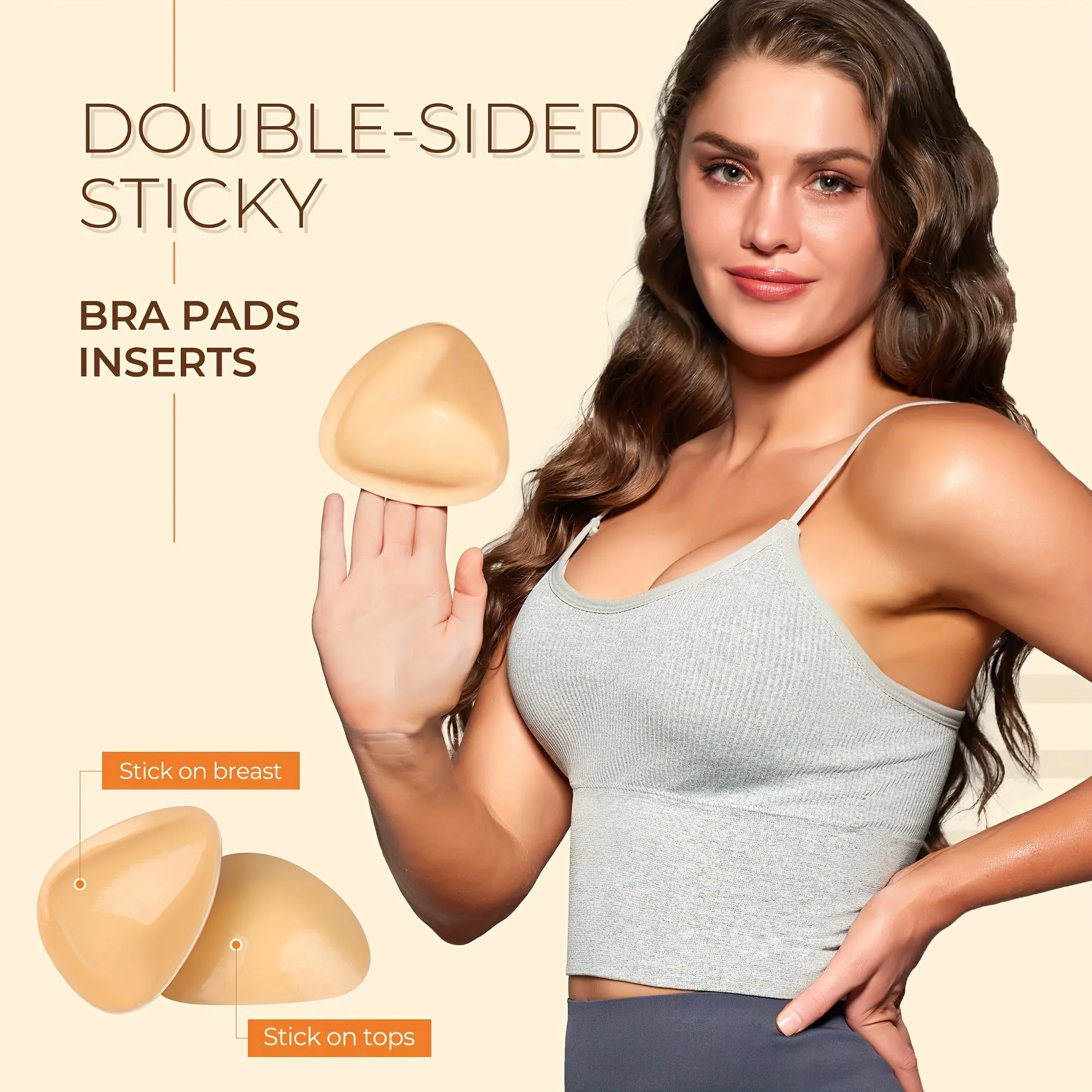 Niidor Women's Seamless Triangular Bra Pads - Double-Sided Adhesive, Invisible, Breathable & Comfortable