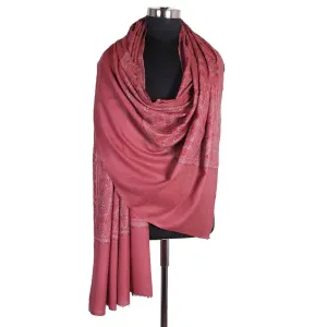 Noon chai Colour Embroidred Cashmere Pashmina Shawl