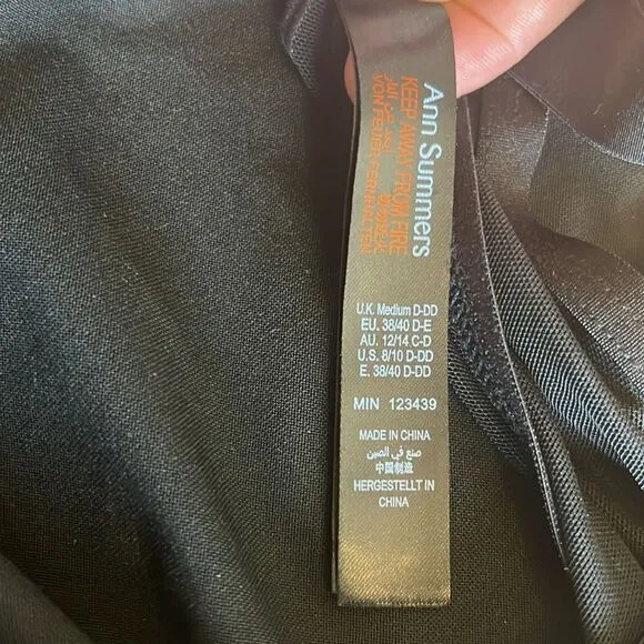 Nordstrom Ann Summers Bibiana Faux Leather Body Suit Garter Straps Medium D/DD