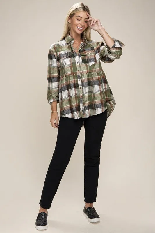 Nuvi Apparel Checked Pocket long sleeve shirt