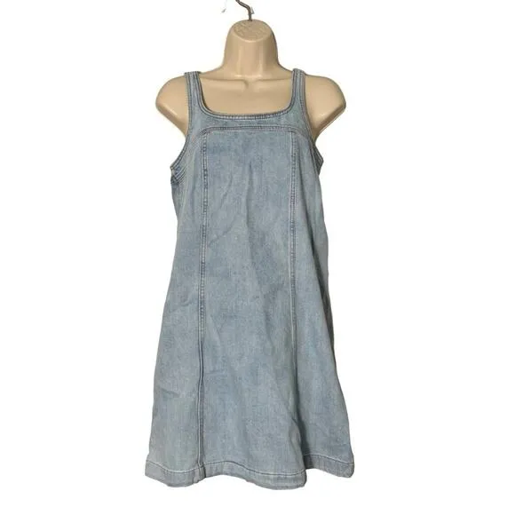 NWT Madewell Denim A-Line Sleeveless Mini Dress Fitzgerald Wash Size 2