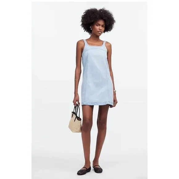 NWT Madewell Denim A-Line Sleeveless Mini Dress Fitzgerald Wash Size 2