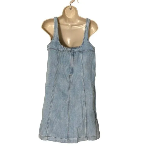 NWT Madewell Denim A-Line Sleeveless Mini Dress Fitzgerald Wash Size 2