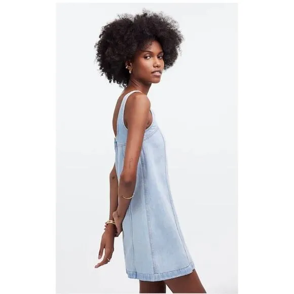 NWT Madewell Denim A-Line Sleeveless Mini Dress Fitzgerald Wash Size 2
