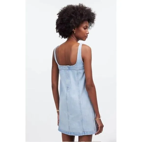 NWT Madewell Denim A-Line Sleeveless Mini Dress Fitzgerald Wash Size 2