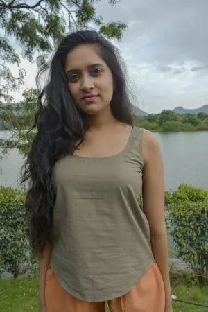 Oak - Organic Cotton Taupe Tank Top